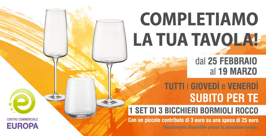 Operazione a premi "Completa la tua tavola" - Centro Commerciale Europa Operazione a premi "Completa la tua tavola" - Centro Commerciale Europa
