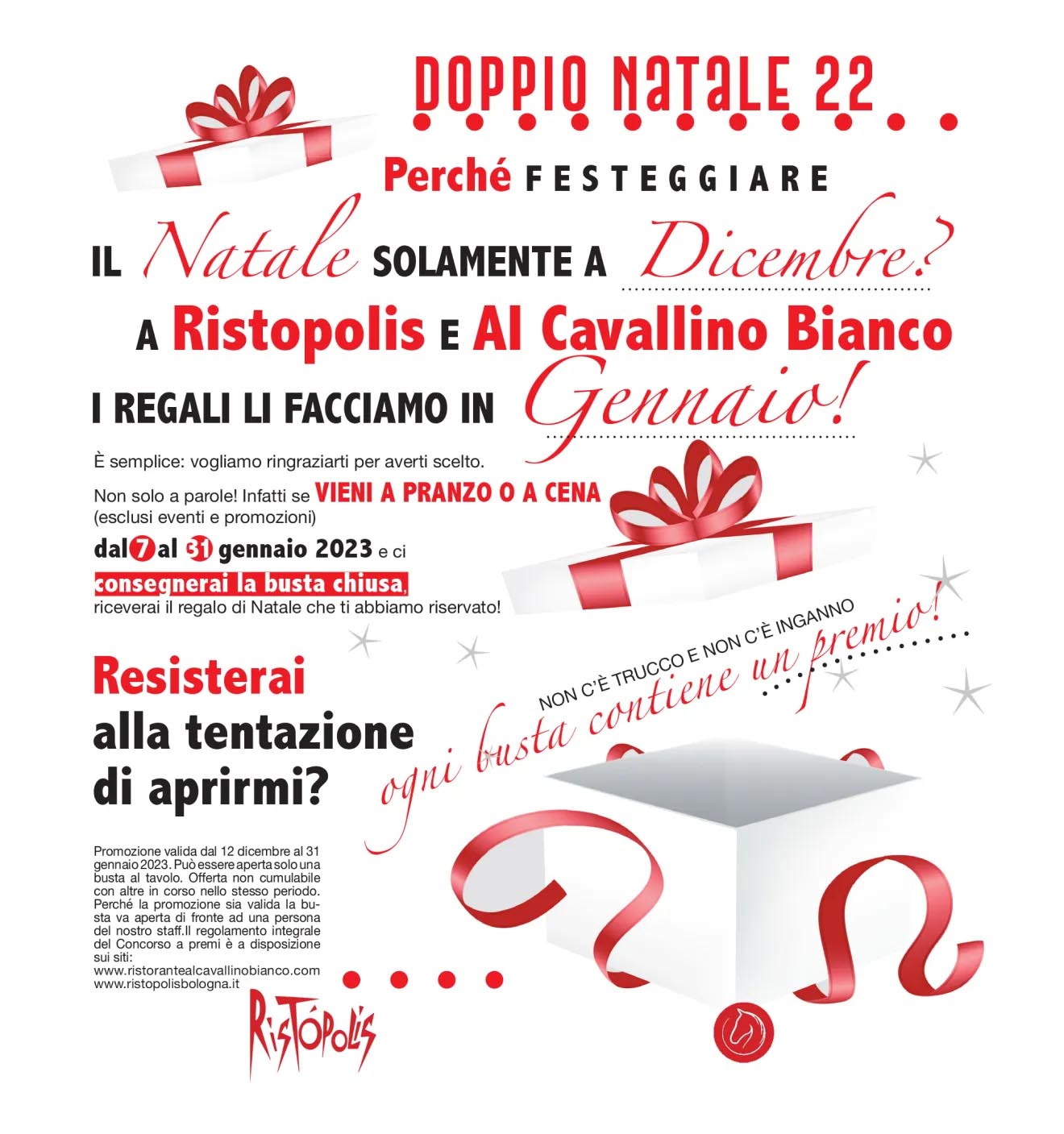 Concorso a premi DOPPIO NATALE - Ristopolis Concorso a premi DOPPIO NATALE - Ristopolis