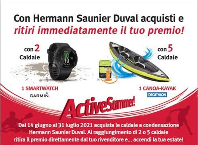 Operazione a premi ACTIVE SUMMER - Hermann Saunier Duval Operazione a premi ACTIVE SUMMER - Hermann Saunier Duval