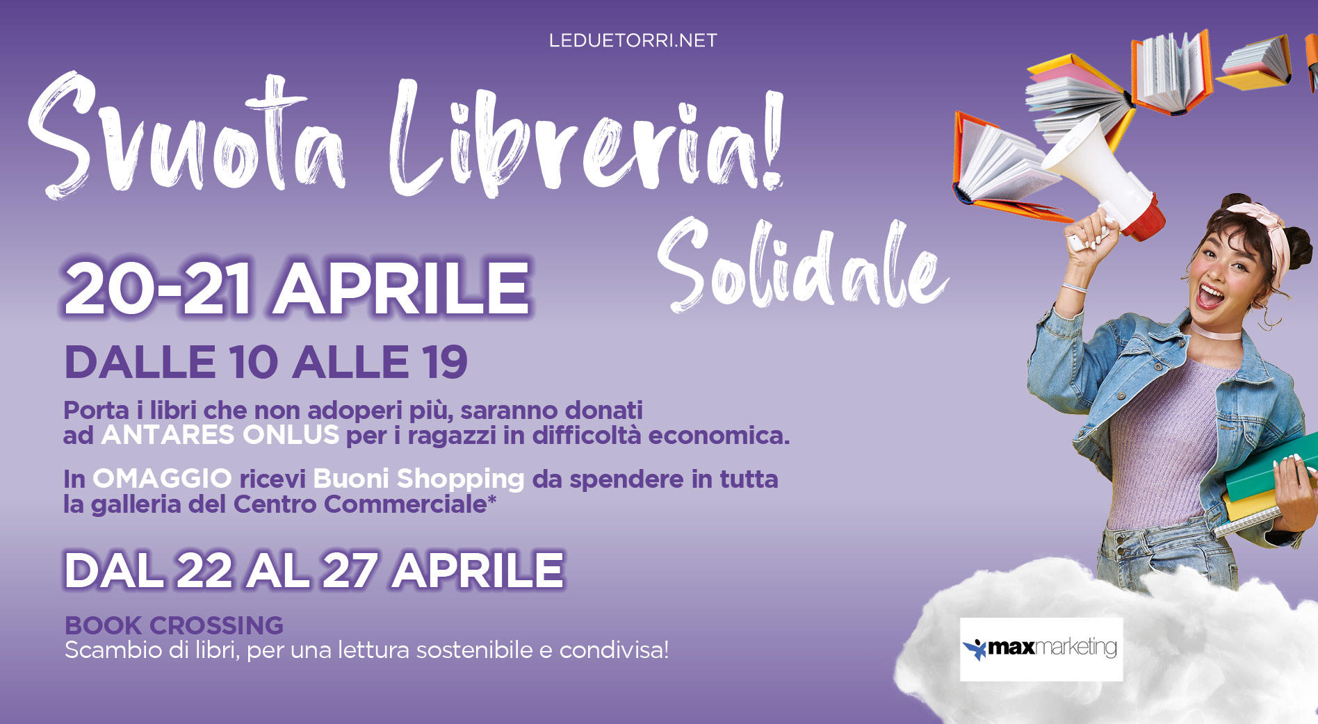 Svuota_libreria Promo Evento Solidale Le_Due_Torri_2